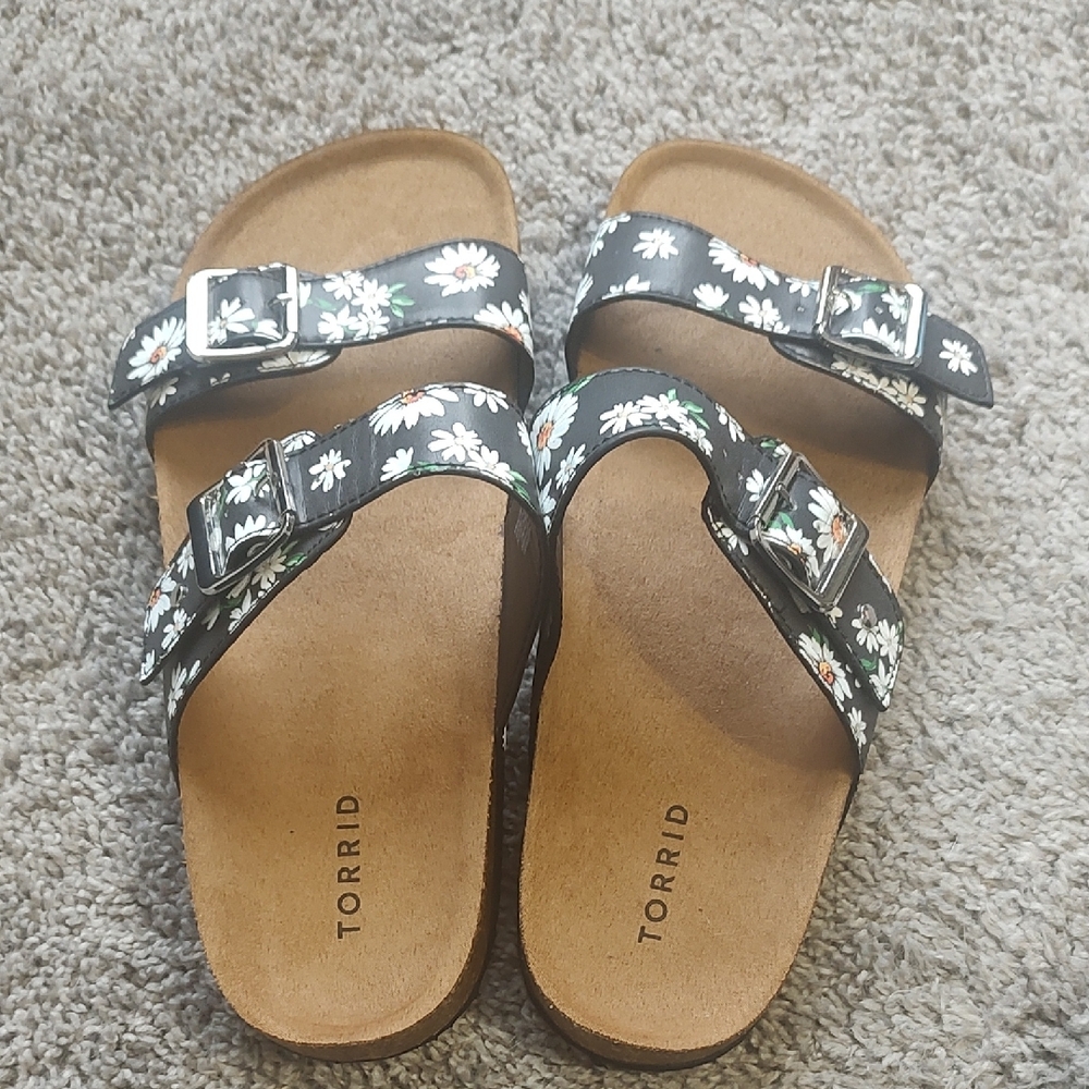 Torrid Black Floral Women's Sandals